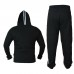 ARD CHAMPS™ Fleece Tracksuit Hoodie Trouser MMA Gym Boxing Running Jogging Suit (Black)